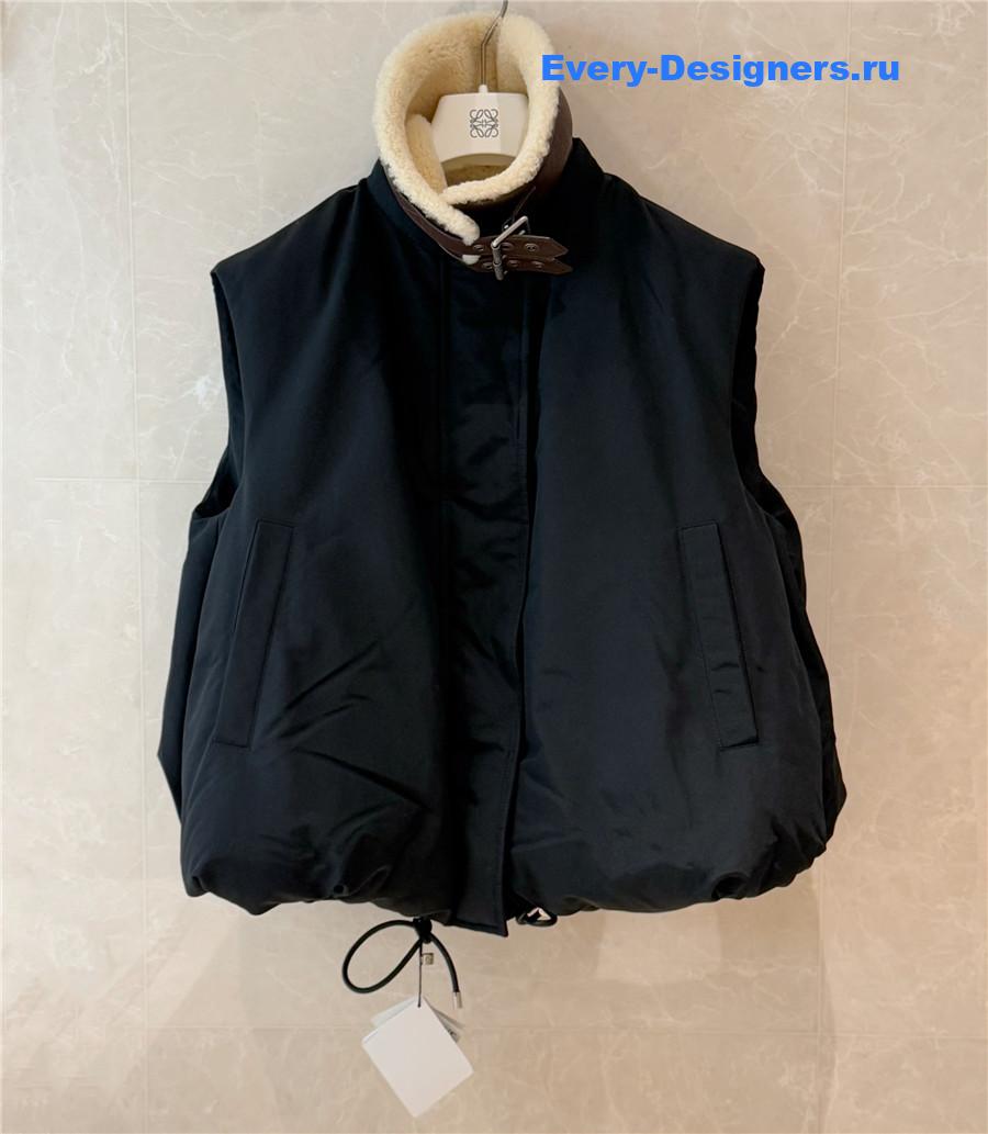 L0ew* shearling collar puffer vest