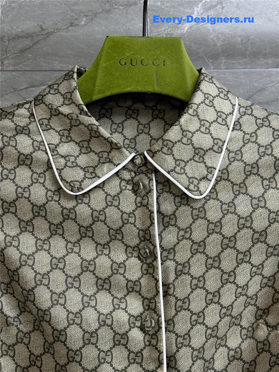 Gvc*1 gg twill silk dress in camel