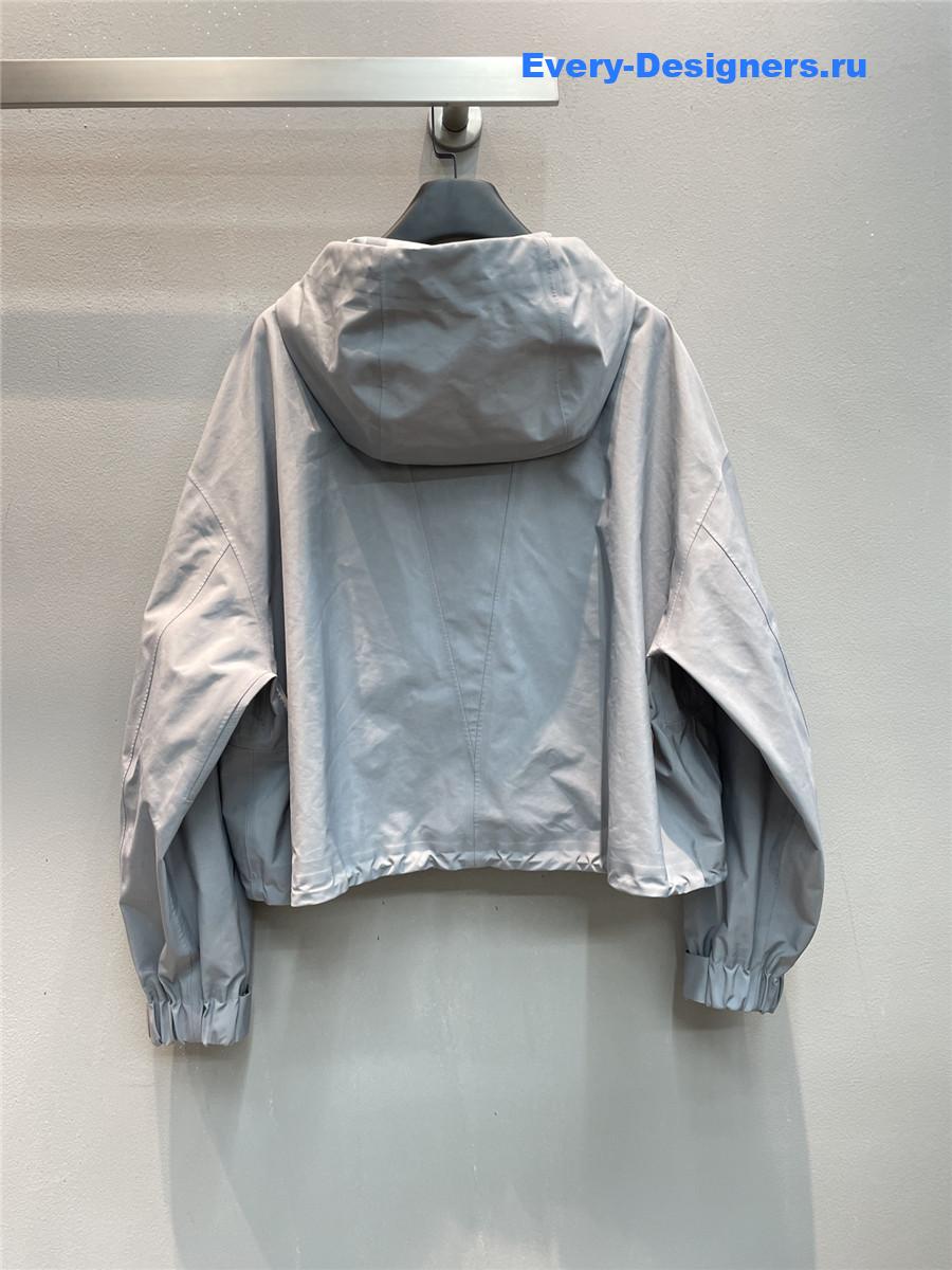 Miu Miu Technical Canvas Jacket in Grey