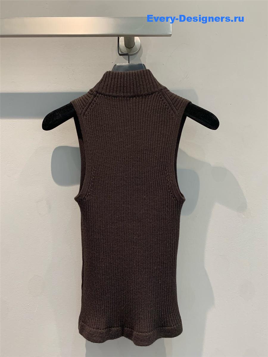 Miu Miu Ribbed Knit Wool Turtleneck Top