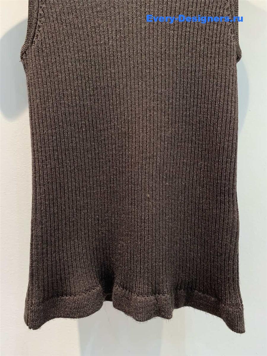 Miu Miu Ribbed Knit Wool Turtleneck Top