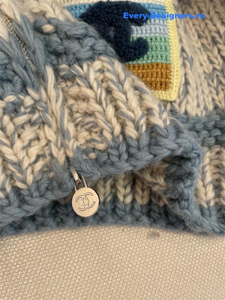 Ch**el women striped contrast knit cardigan