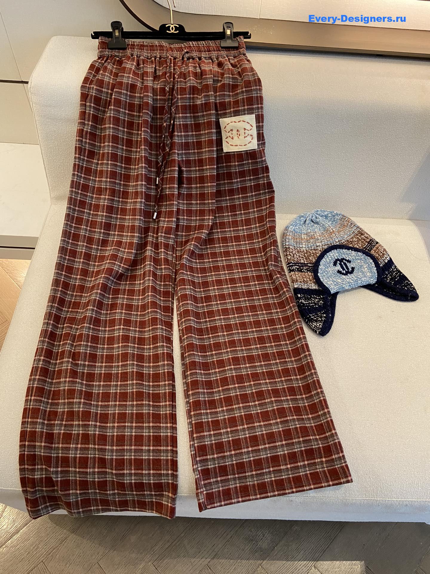 Ch**el women plaid straight pants