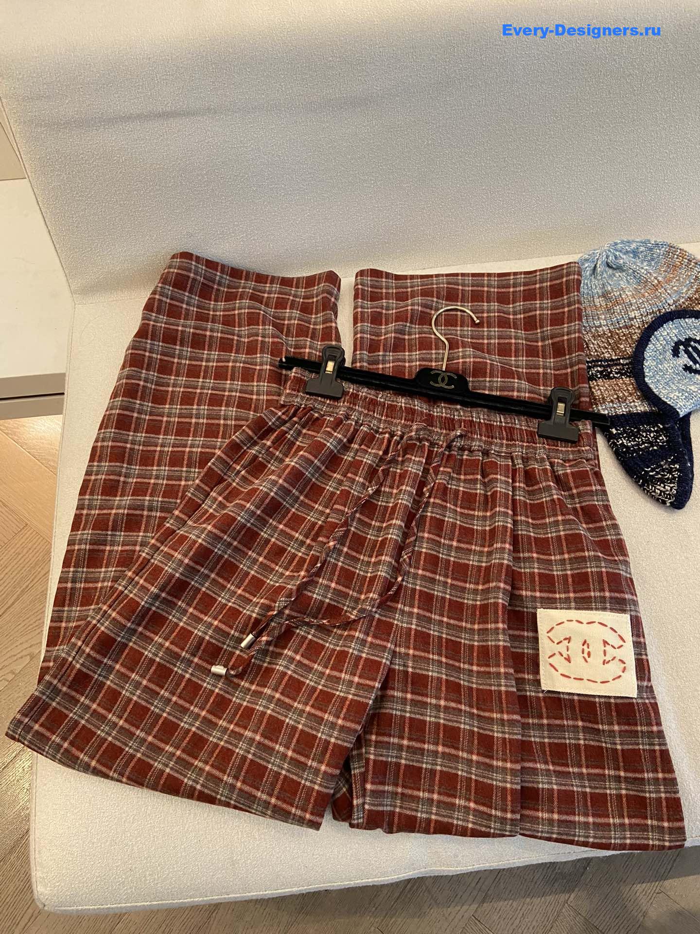 Ch**el women plaid straight pants