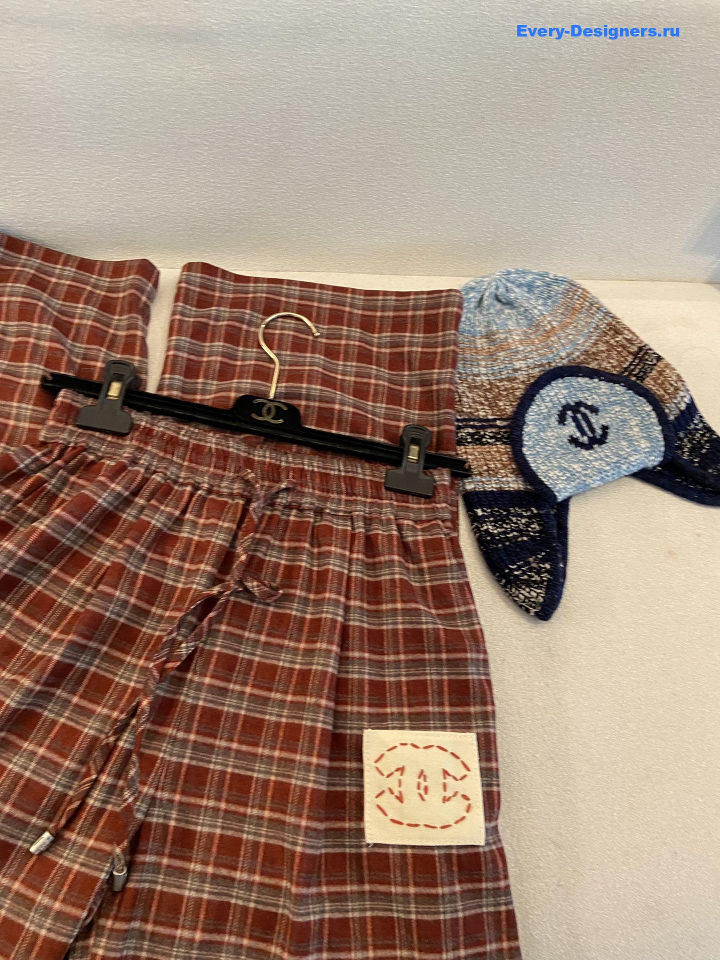 Ch**el women plaid straight pants