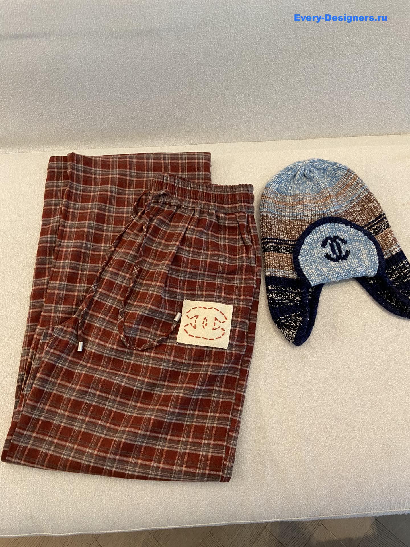 Ch**el women plaid straight pants