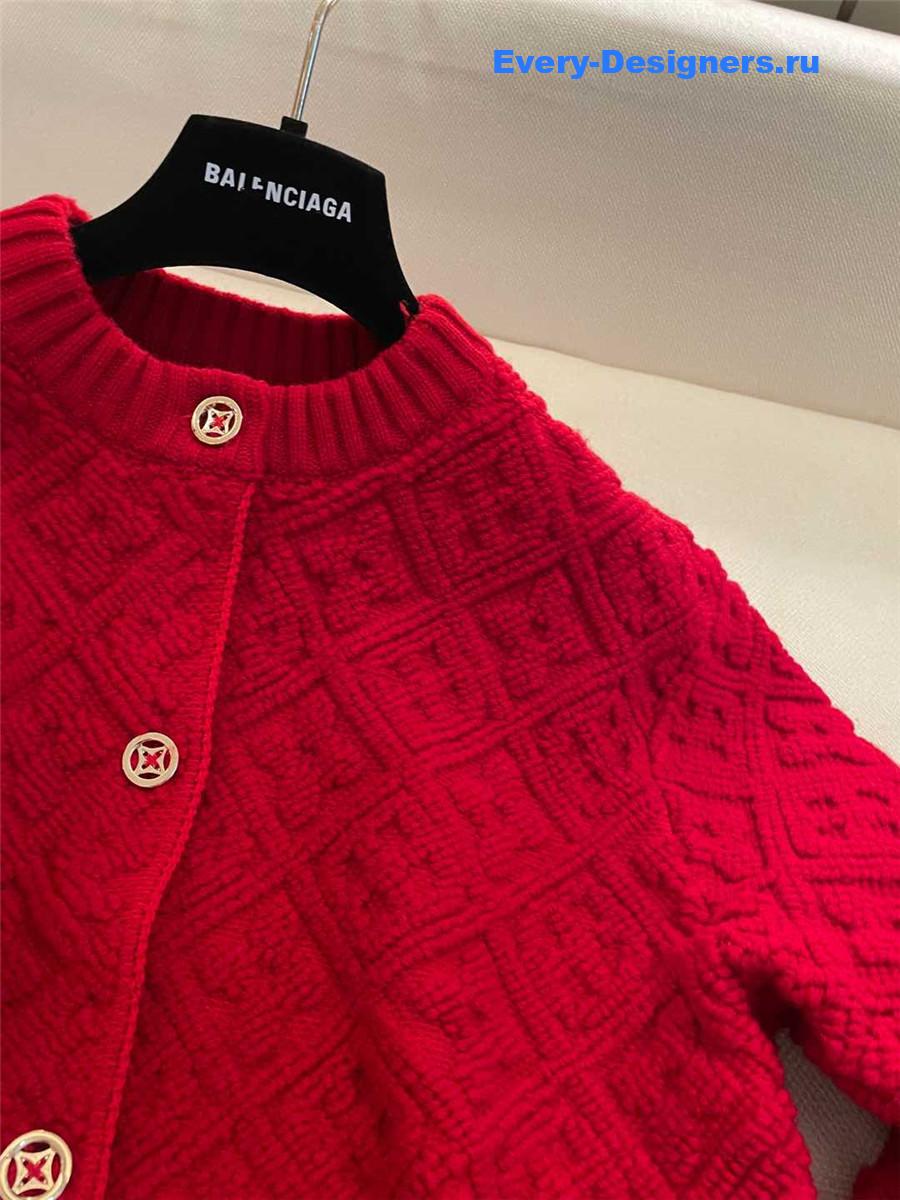 l0vis Vvtt0n women monogram short cardigan red