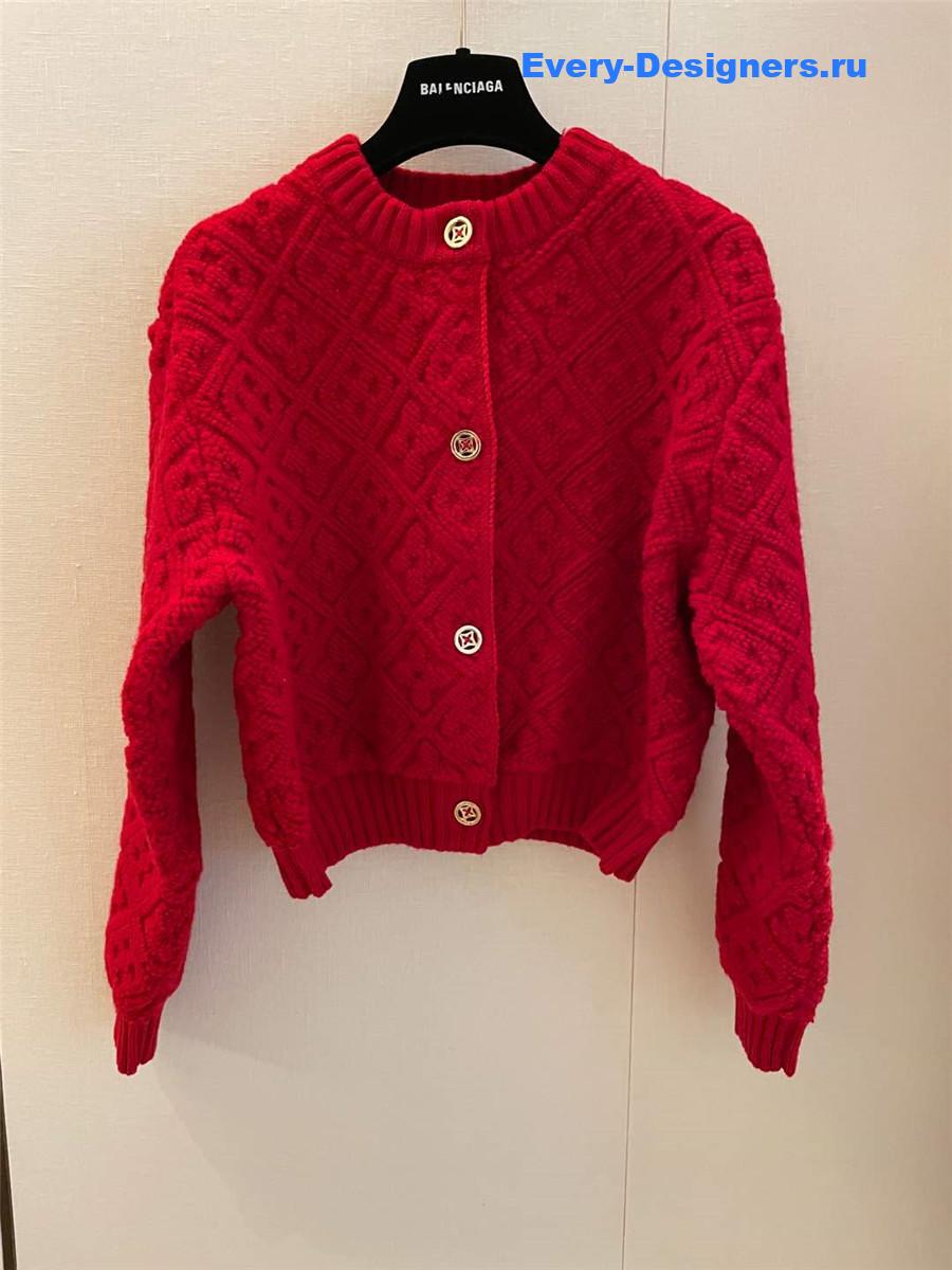 l0vis Vvtt0n women monogram short cardigan red