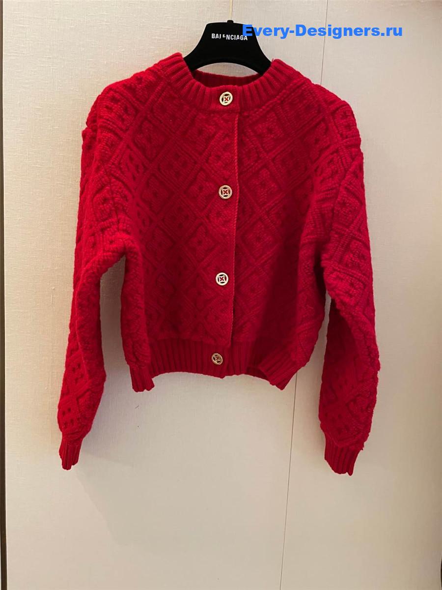 l0vis Vvtt0n women monogram short cardigan red