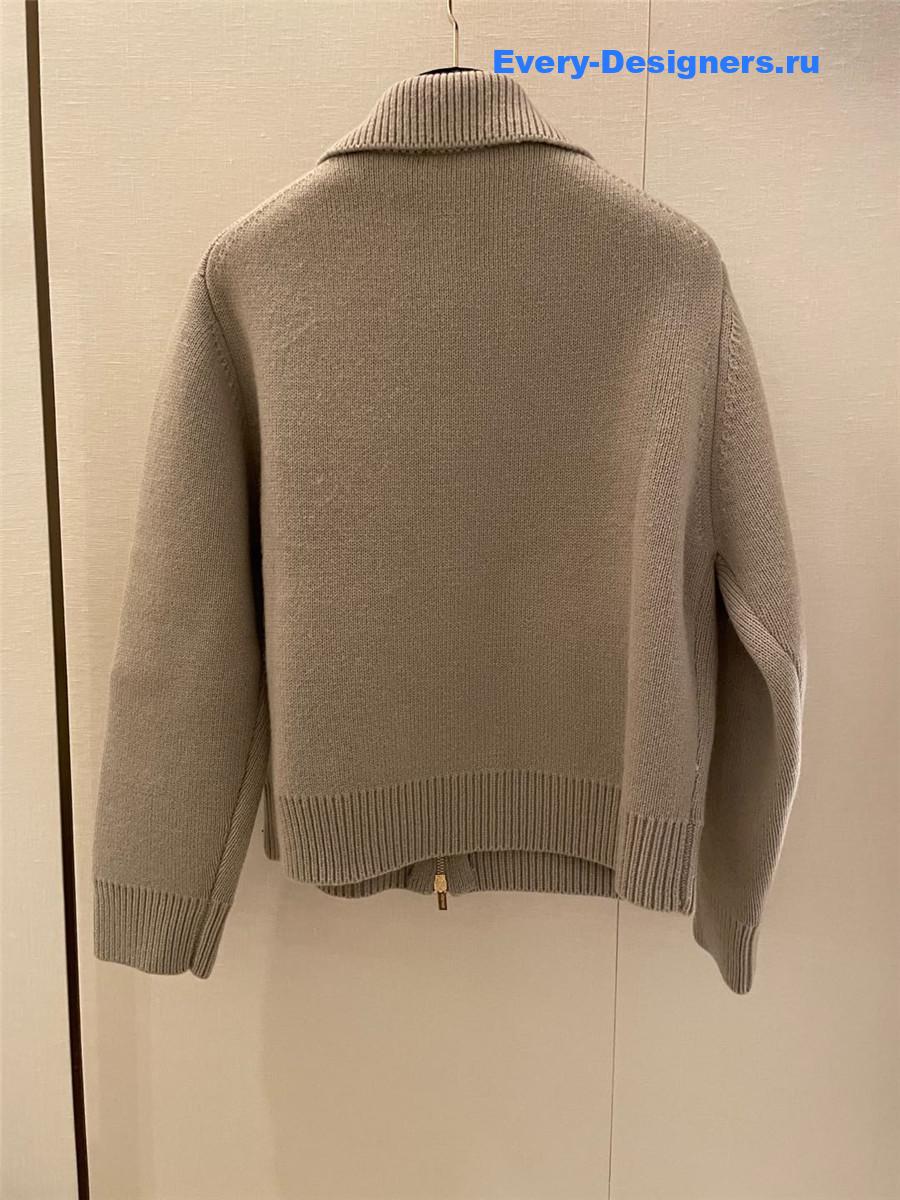 Miu Miu Cashmere Knitted Jacket with Zip-Up Collar