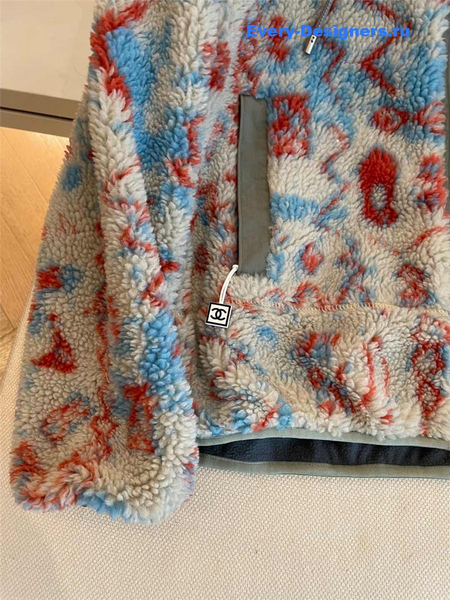 Ch**el camouflage fleece jacket