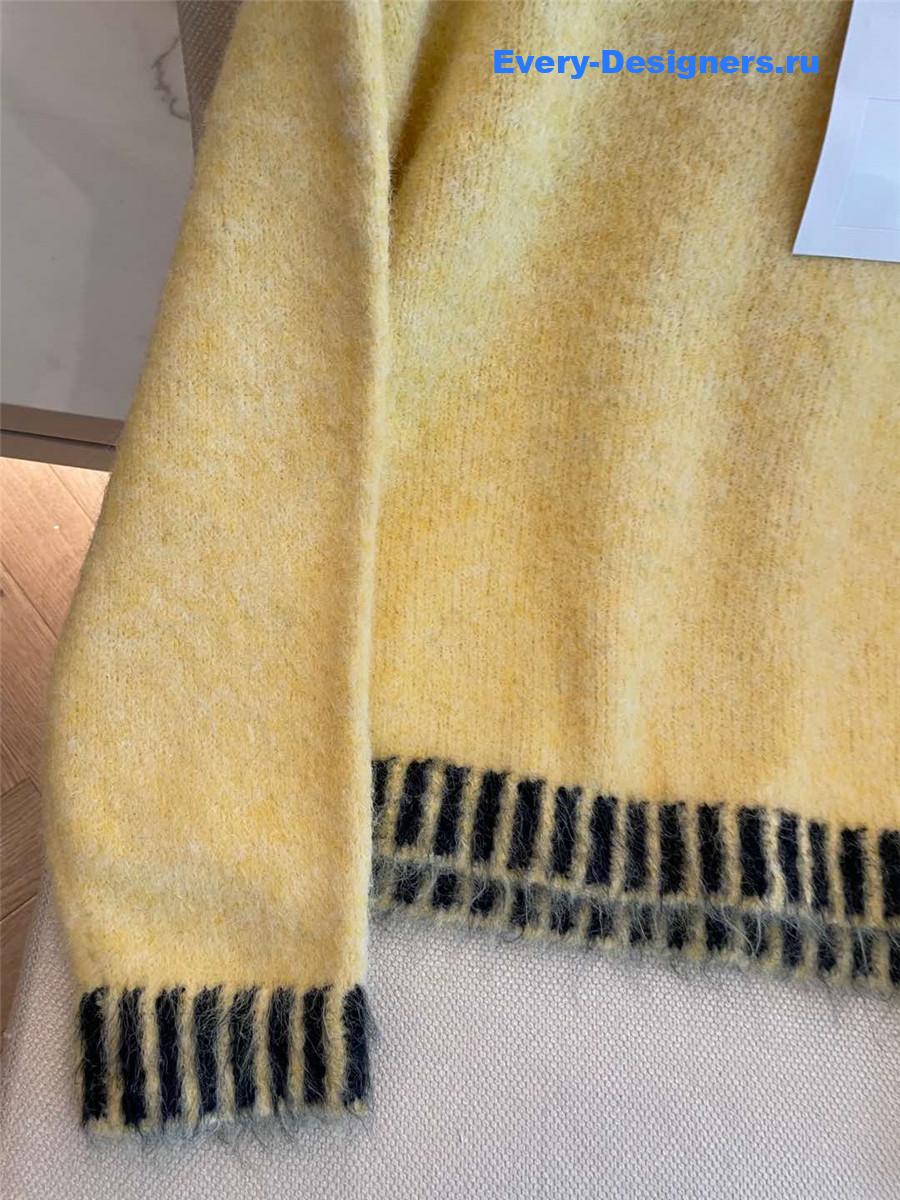 Ch**el mohair crew neck yellow sweater
