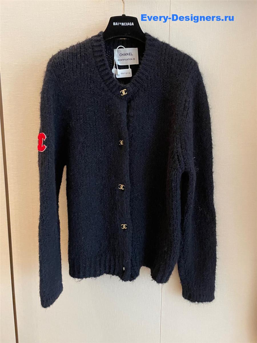 Ch**el wool knit cardigan sweater