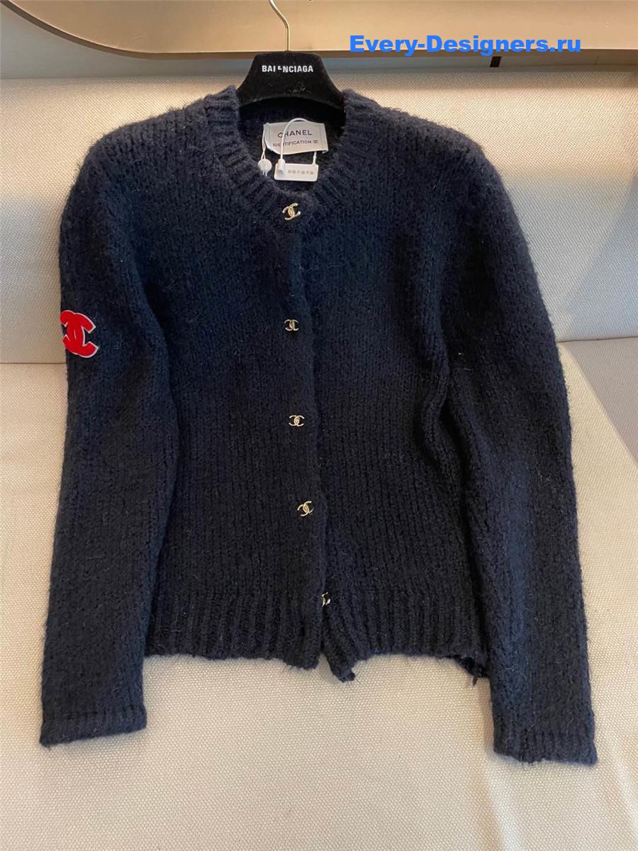 Ch**el wool knit cardigan sweater