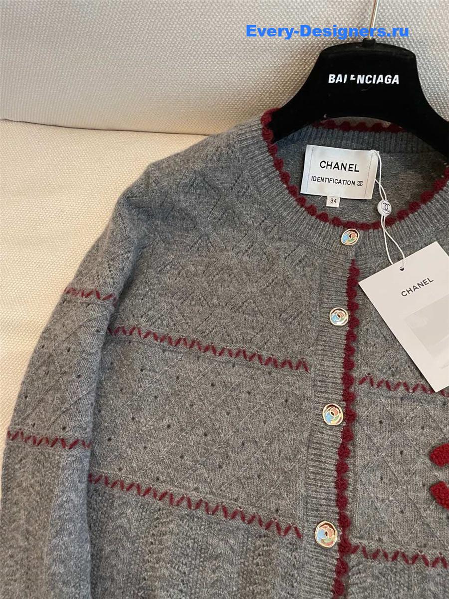 Ch**el crew neck knitted cardigan