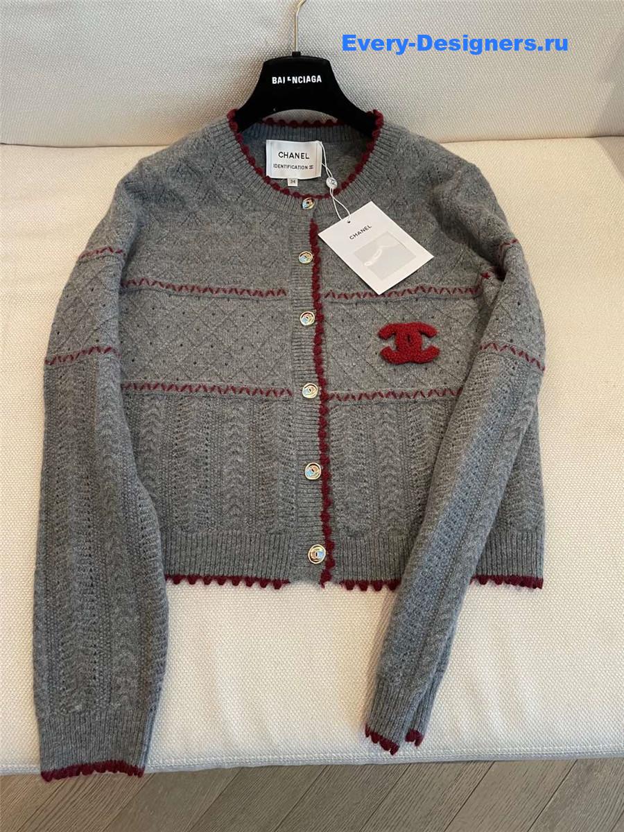 Ch**el crew neck knitted cardigan