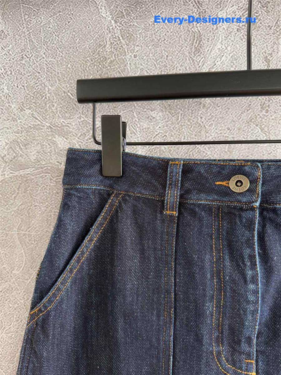 L0ew* workwear denim skirt indigo blue