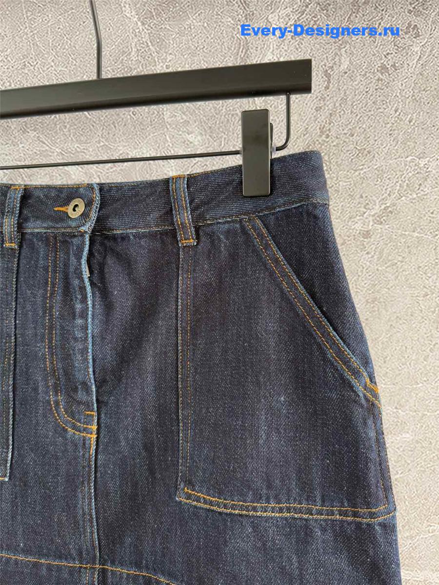 L0ew* workwear denim skirt indigo blue