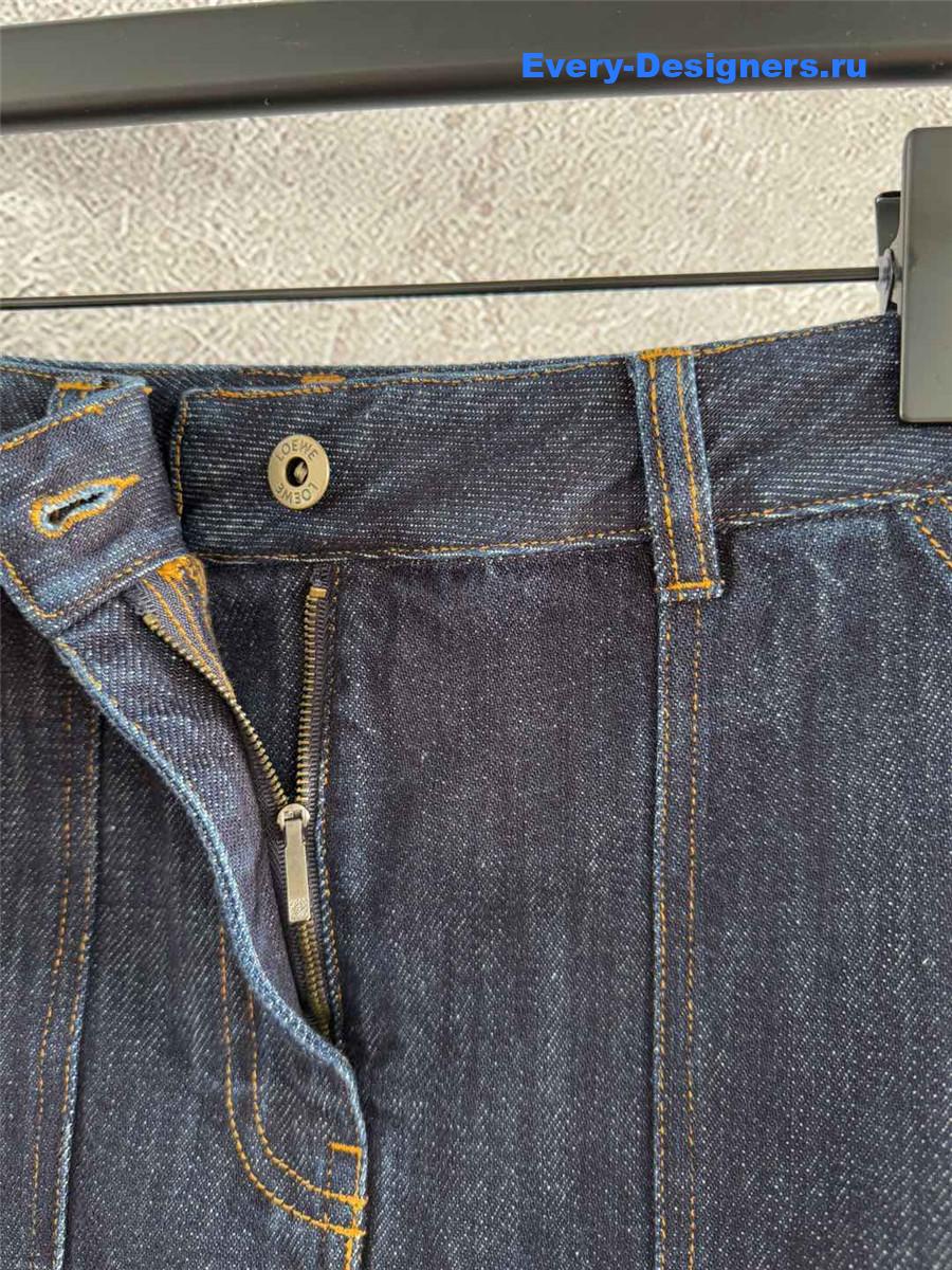 L0ew* workwear denim skirt indigo blue