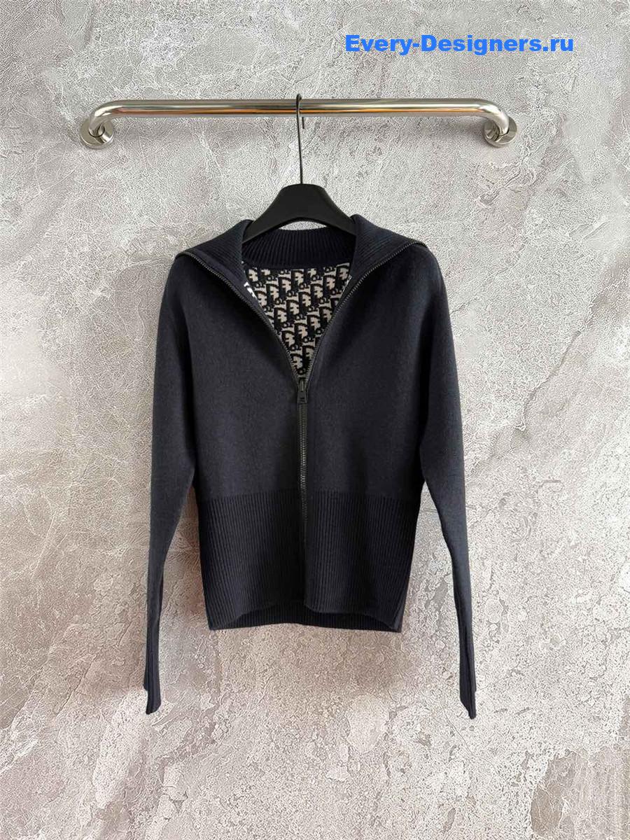 D10r oblique hooded cashmere cardigan