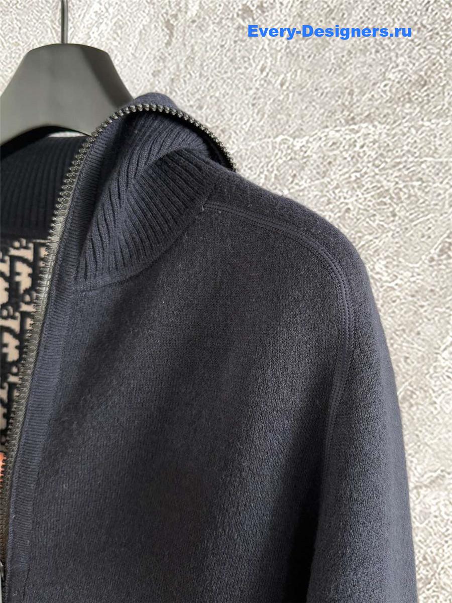 D10r oblique hooded cashmere cardigan