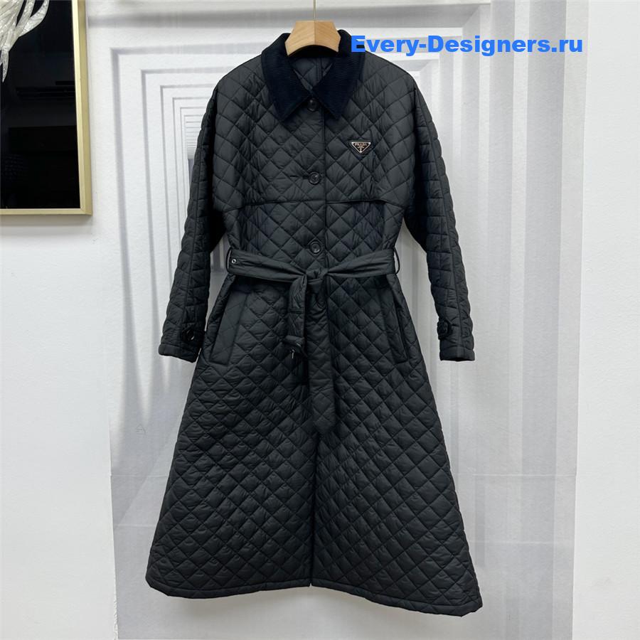 Pra*a quilted belted waist trench coat