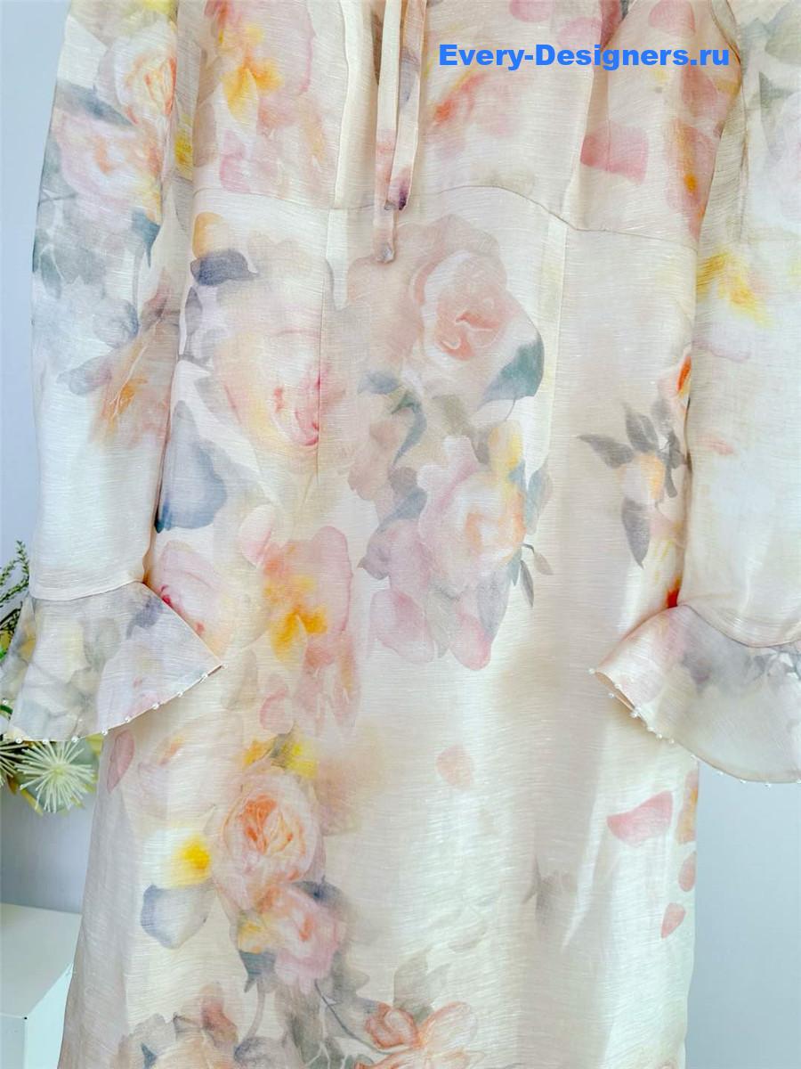 Zimm Crush Pink Floral Midi Dress