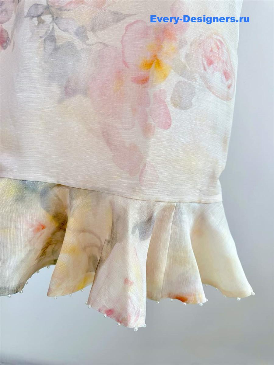 Zimm Crush Pink Floral Midi Dress