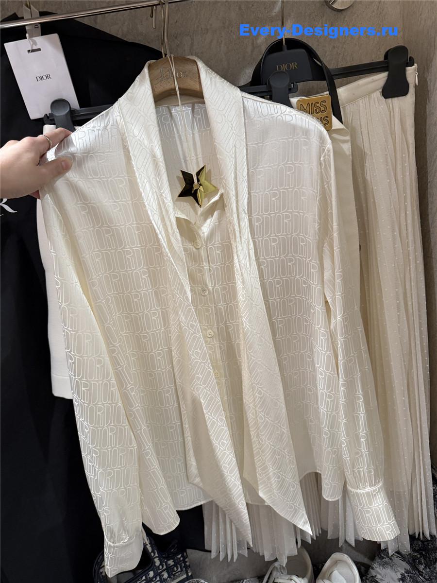 D10r cd silk jacquard ribbon shirt