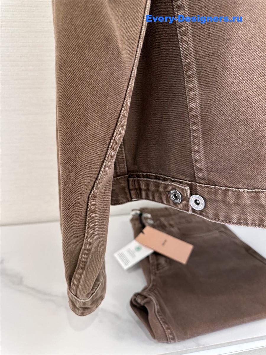 Miu Miu Brown Garment-Dyed Denim Blouson