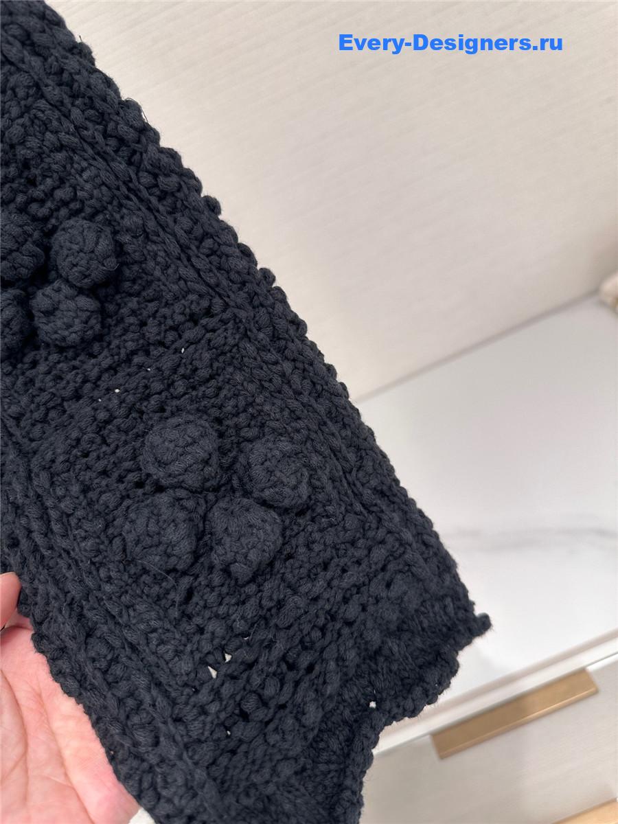 Ch**el black v-neck cutout cardigan