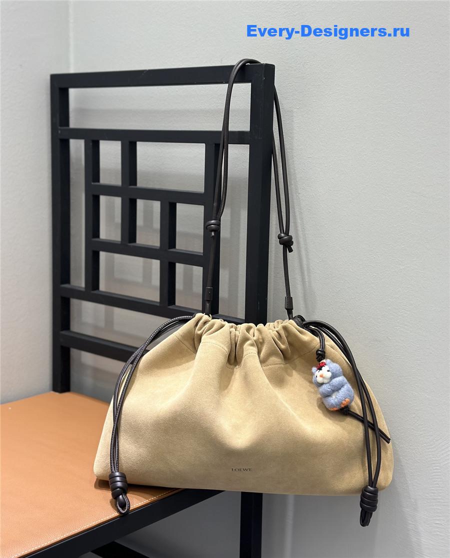 L0ew* large flamenco purse in suede calfskin