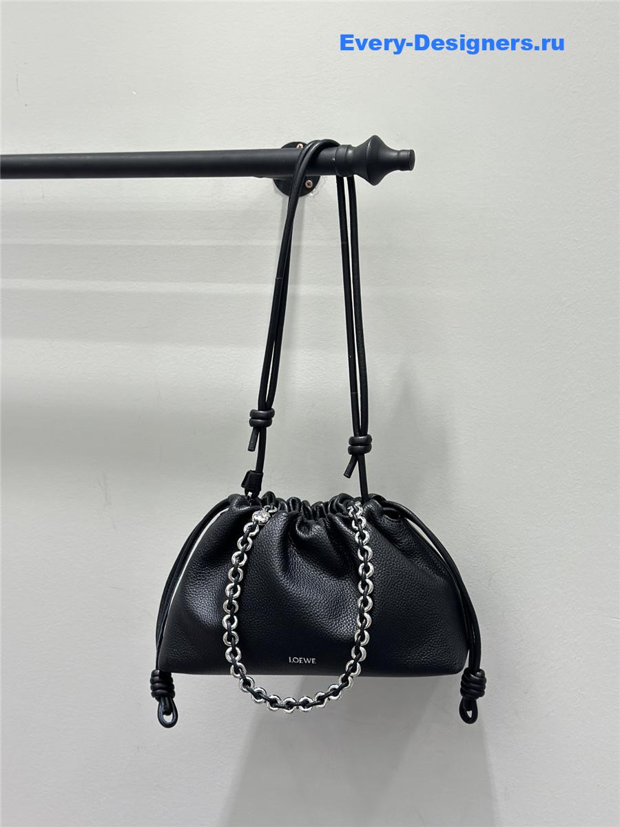 L0ew* flamenco black suede shoulder bag