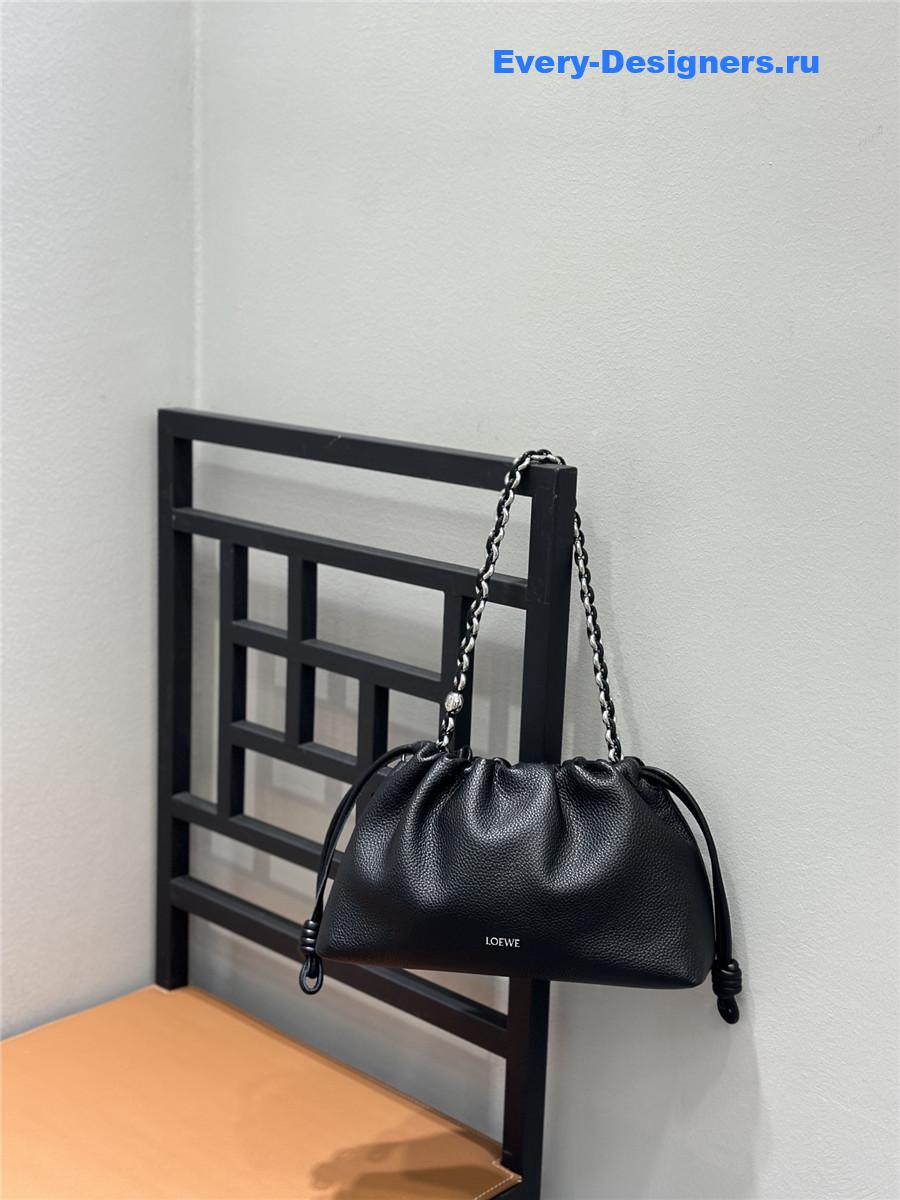 L0ew* flamenco black suede shoulder bag