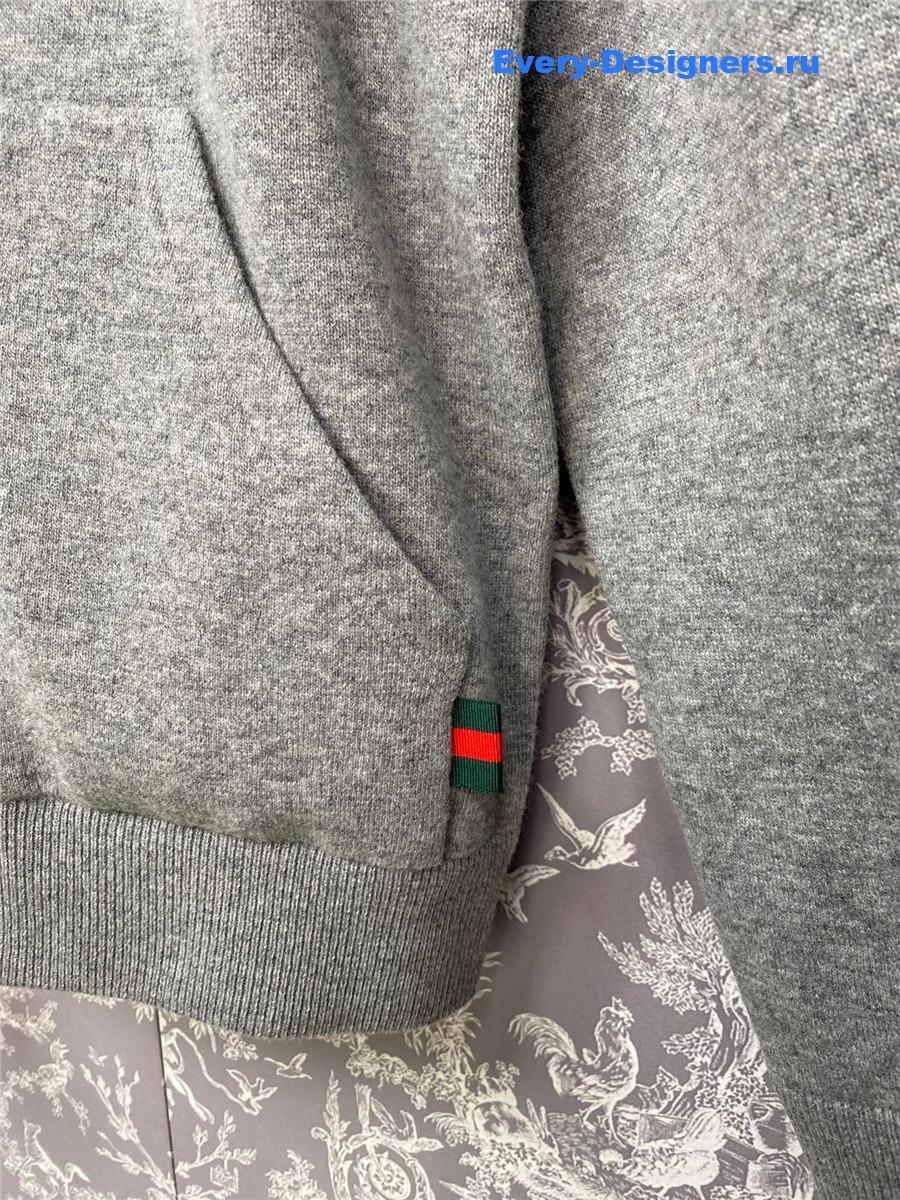 Gvc*1 gg wool hooded zip-up jacket in grey