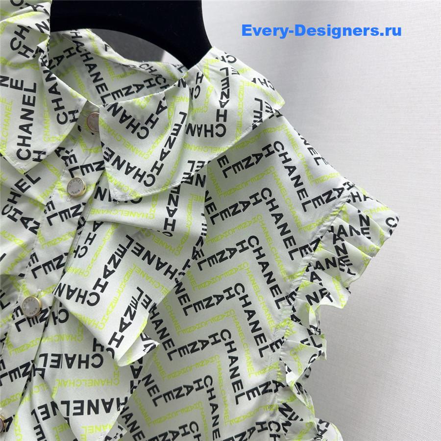 Ch**el logo print silk vest