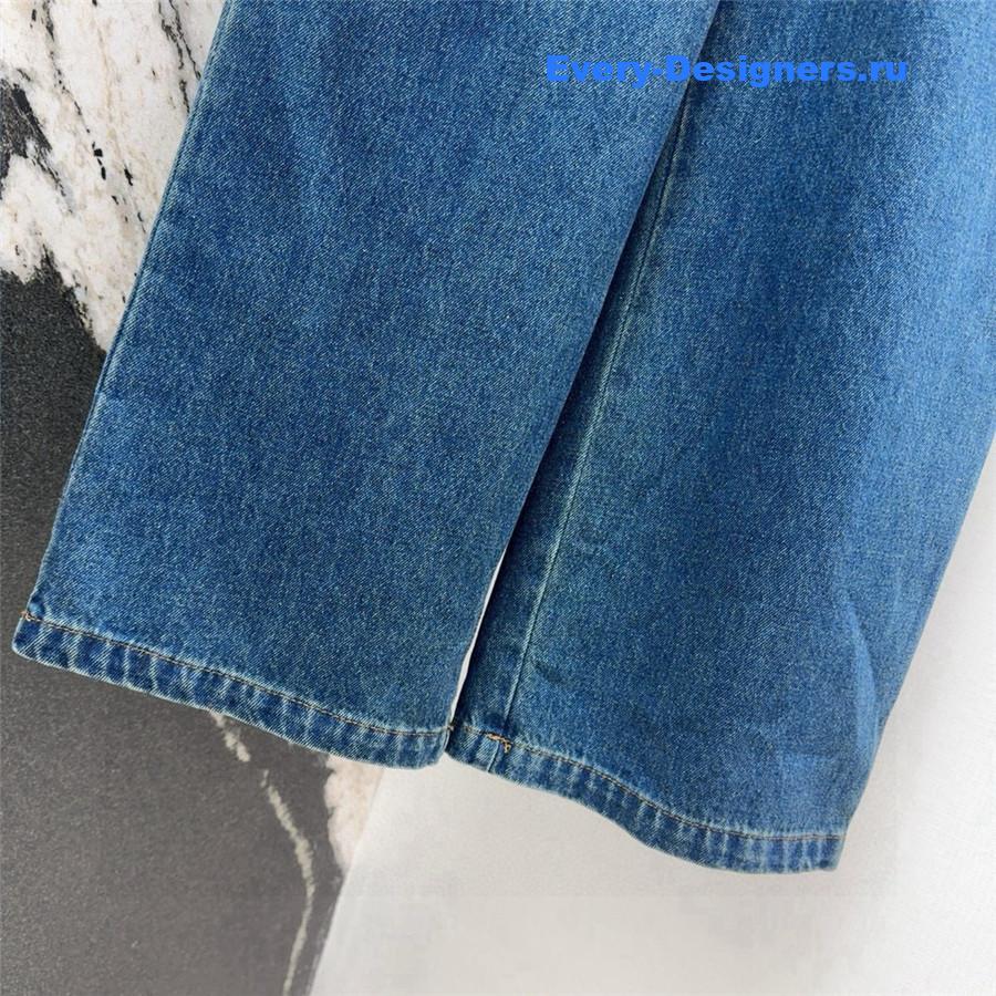 Pra*a belted denim jumpsuit in blue