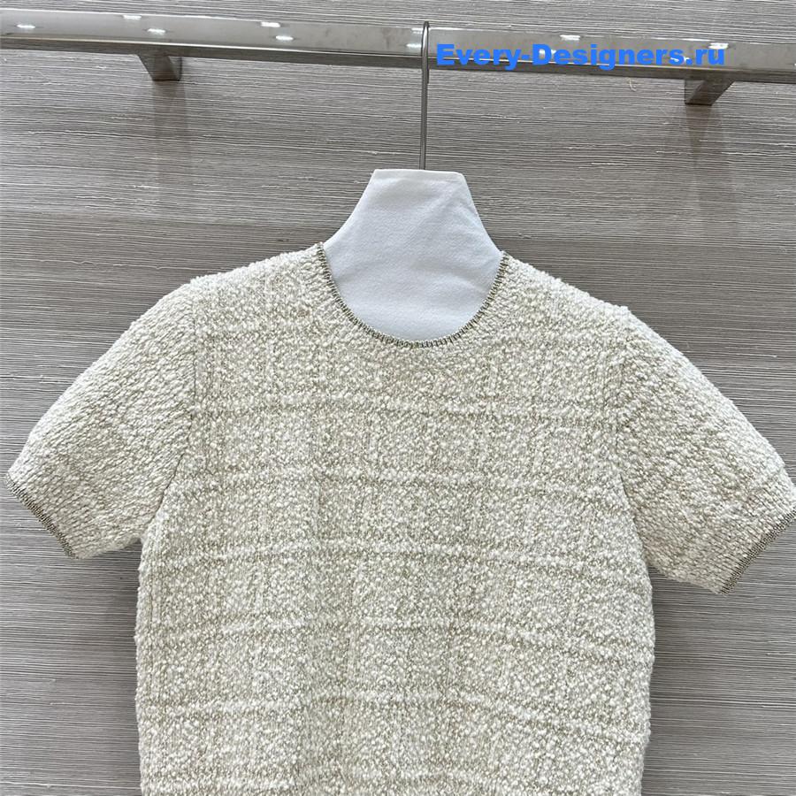 Gvc*1 gold check short-sleeved top