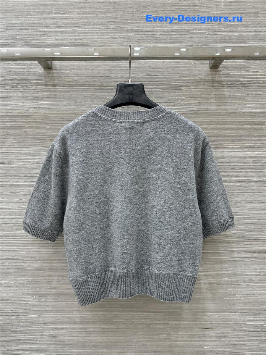 Pra*a logo grey cashmere sweater