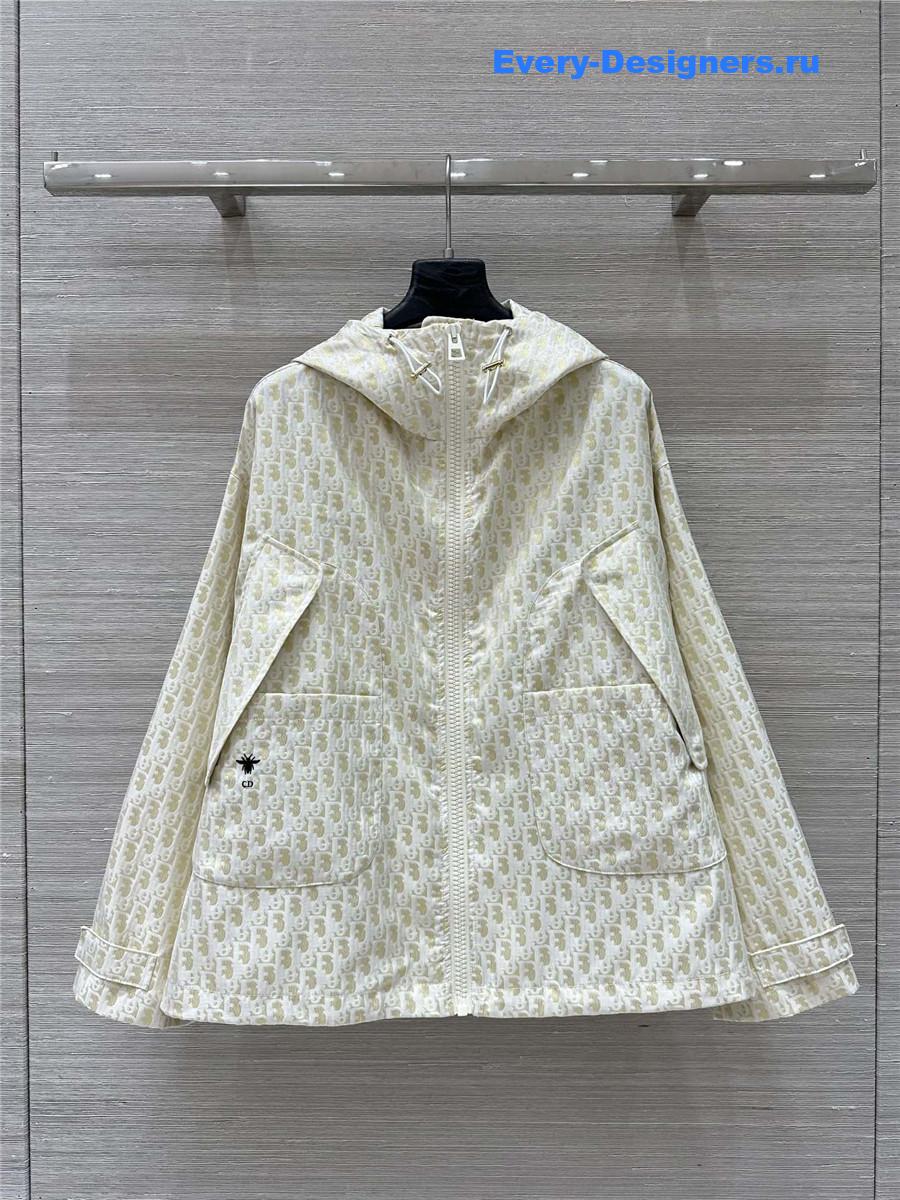 D10r oblique hooded jacket coat