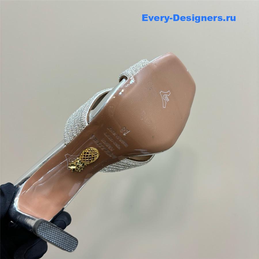 Aquazzura Gatsby Silver Embellished Mule