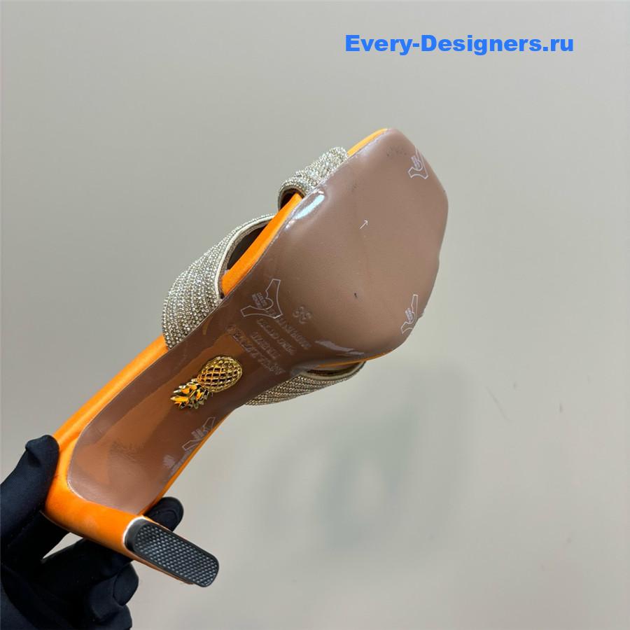 Aquazzura Gatsby Orange Silver Embellished Mule