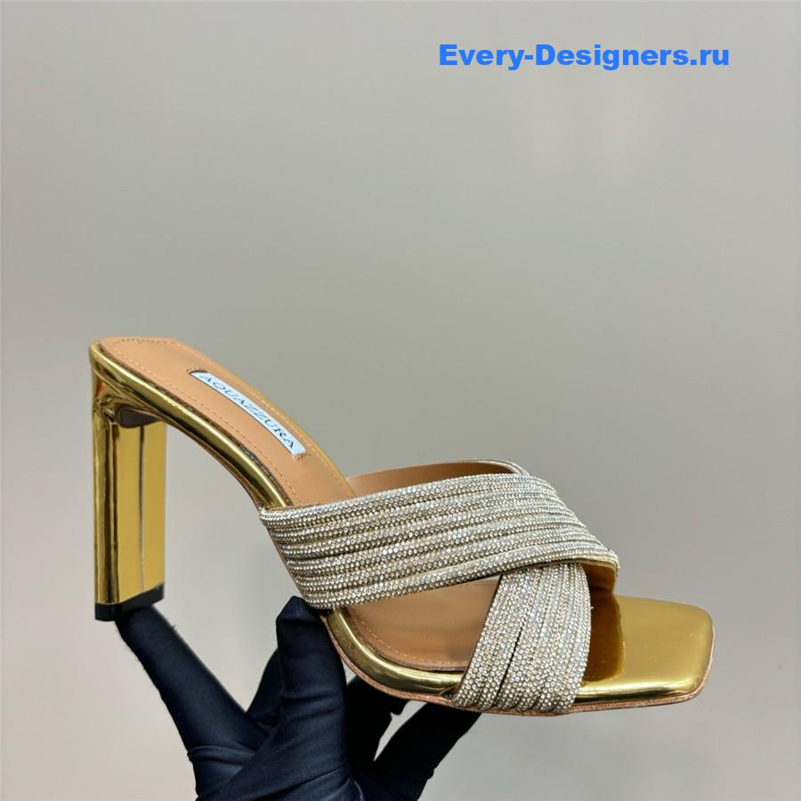 Aquazzura Gatsby Gold Embellished Mule