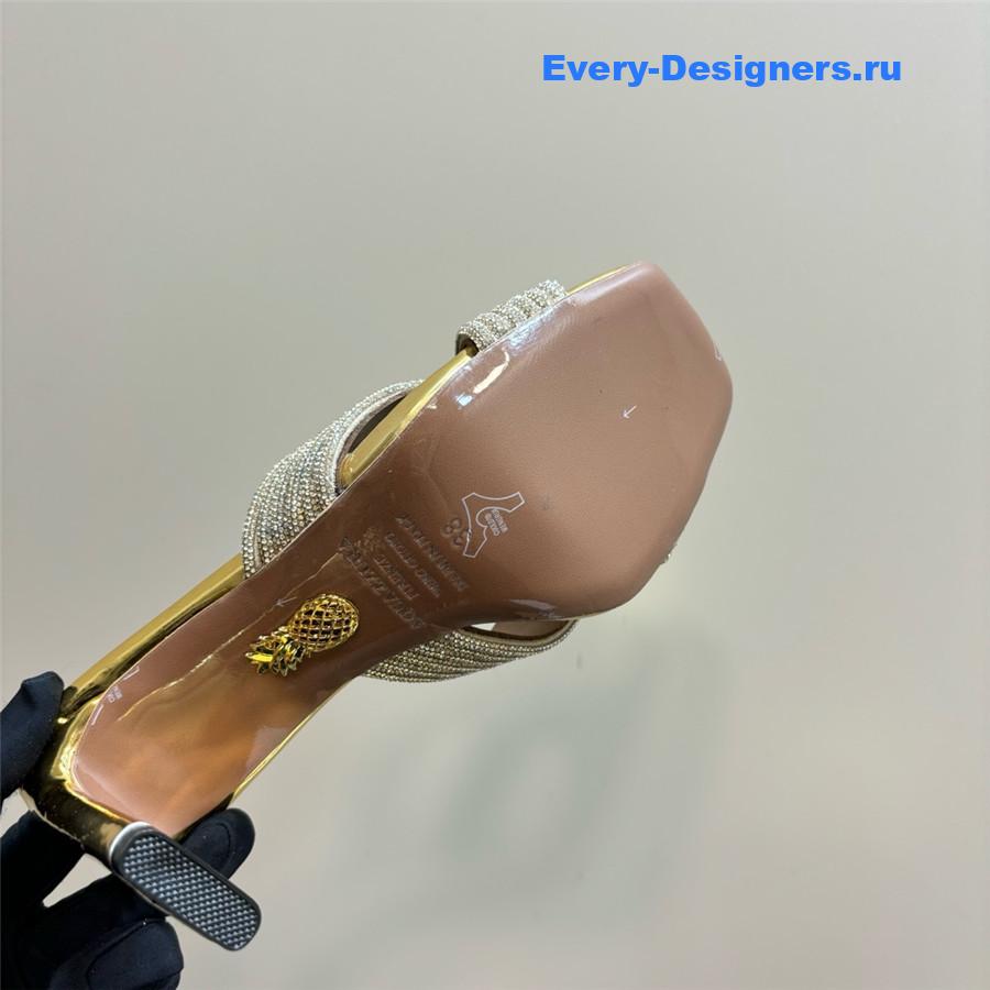 Aquazzura Gatsby Gold Embellished Mule