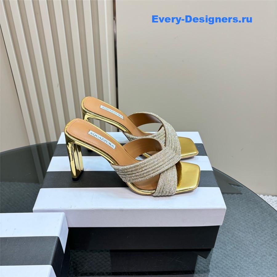 Aquazzura Gatsby Gold Embellished Mule