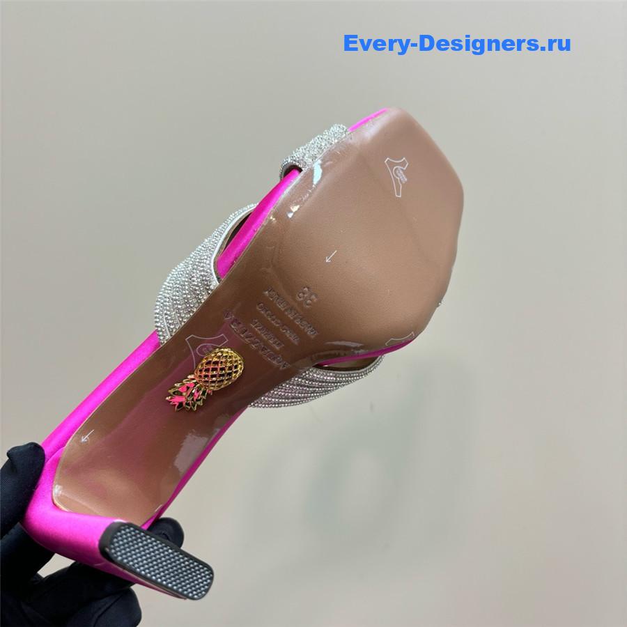 Aquazzura Gatsby Fuchsia Silver Embellished Mule