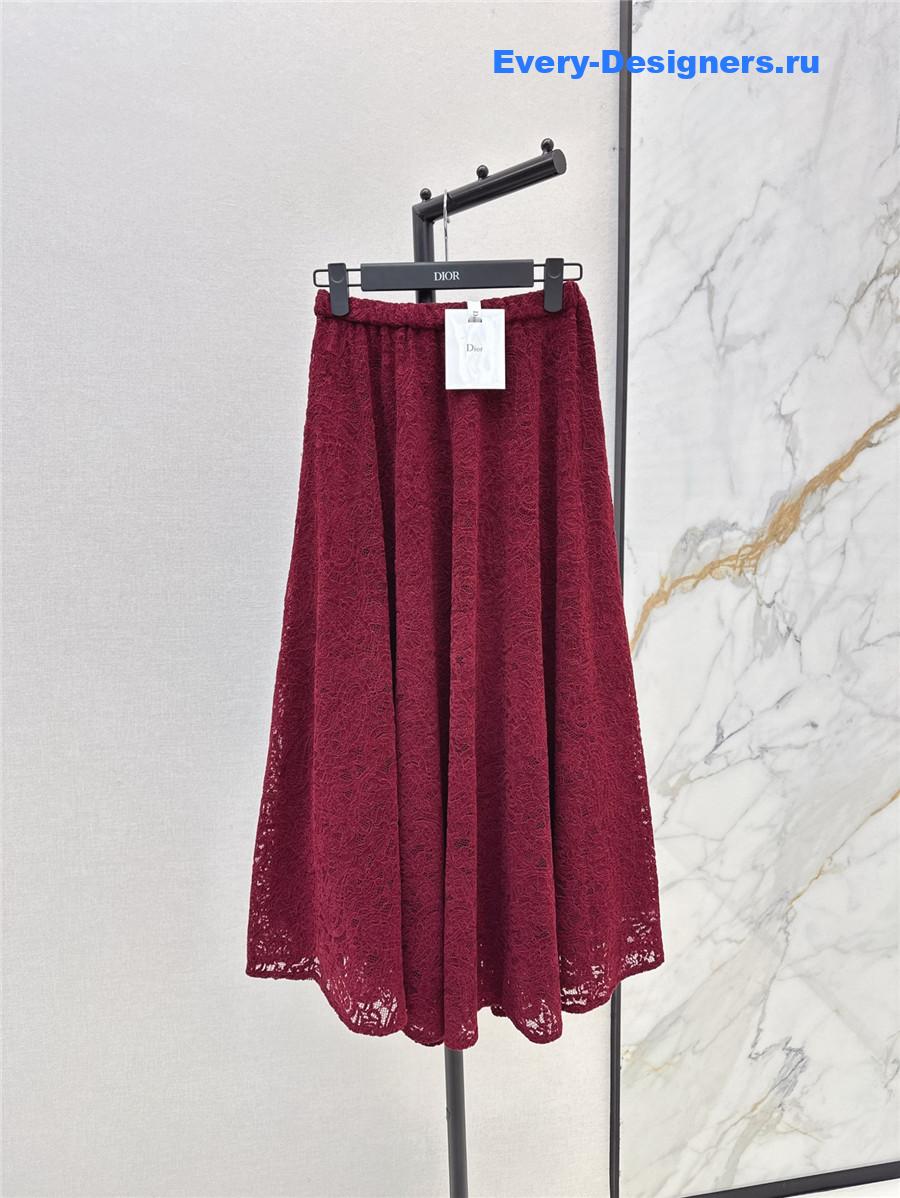 D10r burgundy lace skirt