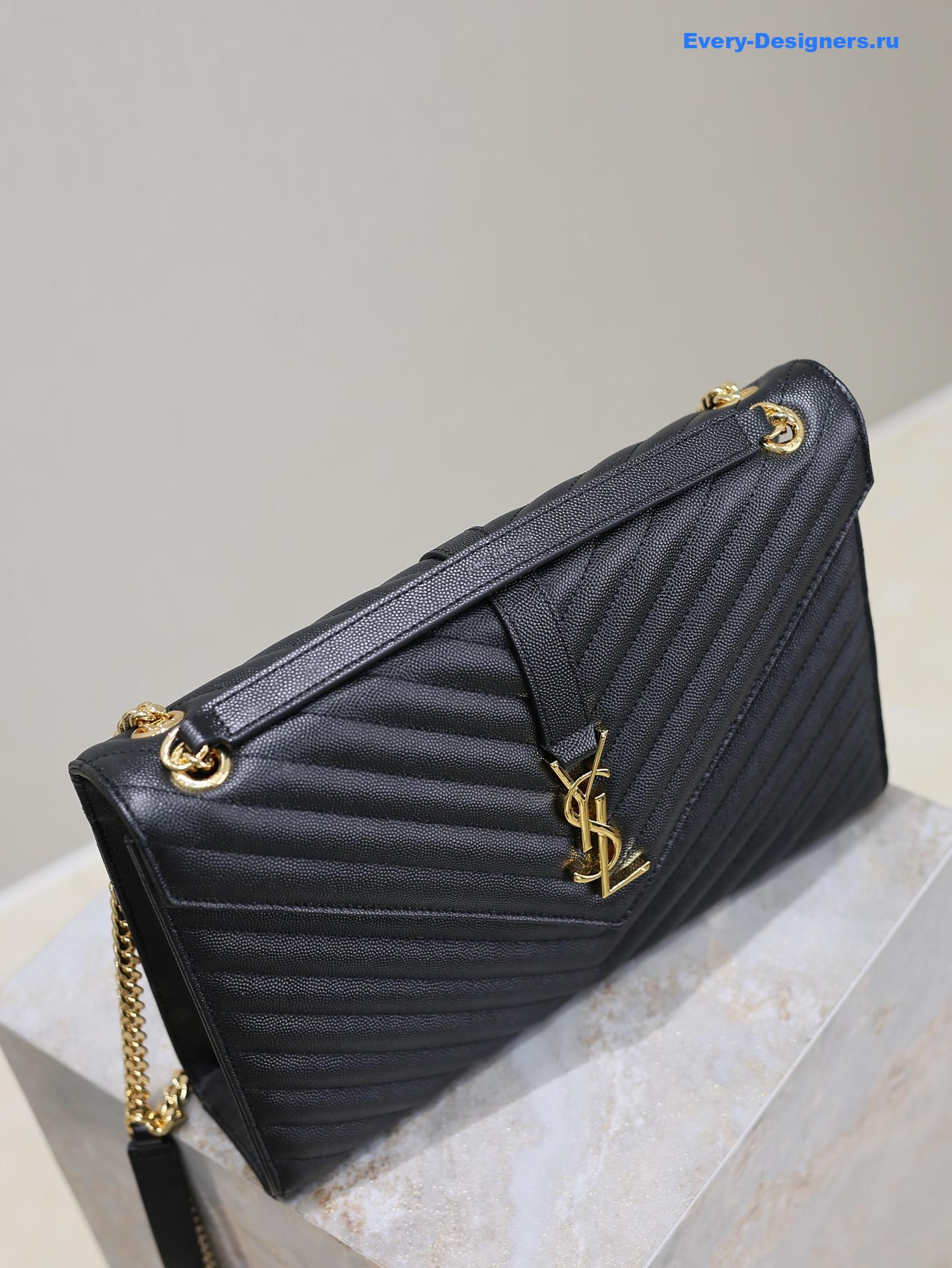 Sa1nt Lau*nt large monogram leather shoulder bag