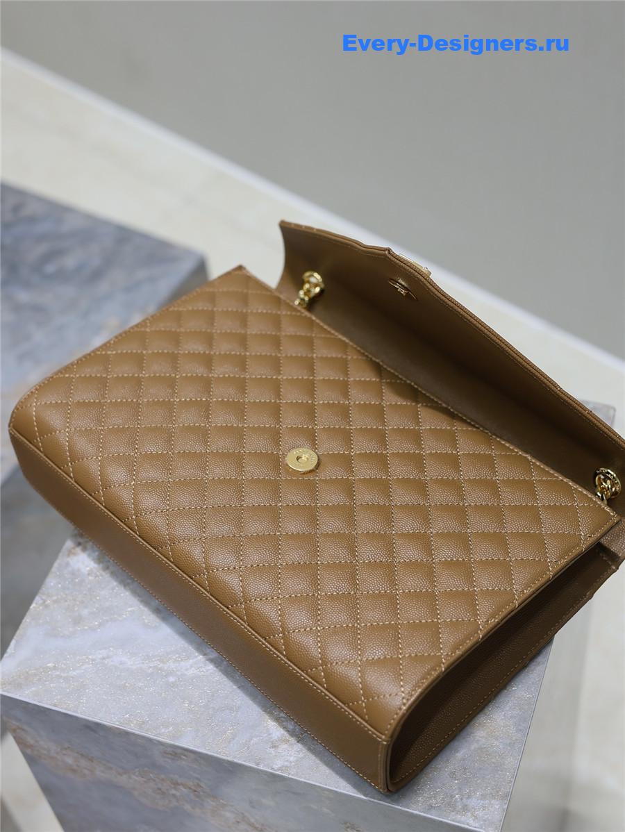 Sa1nt Lau*nt envelope triquilt large bag in brown