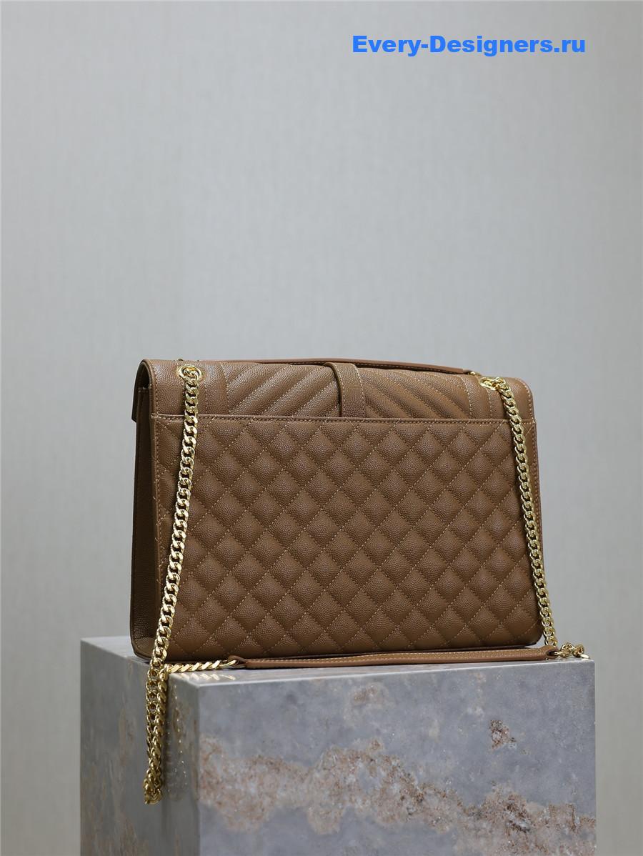 Sa1nt Lau*nt envelope triquilt large bag in brown